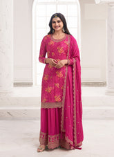 Charming Looking Partywear Pink Colour Salwar Suit